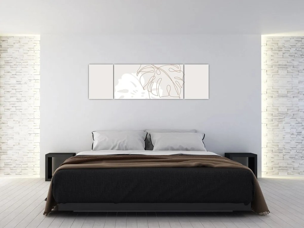 Obraz - Line art monstera N⁰2 (170x50 cm)