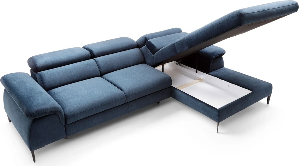 Granatowy narożnik welurowy rozkładany M9-E96