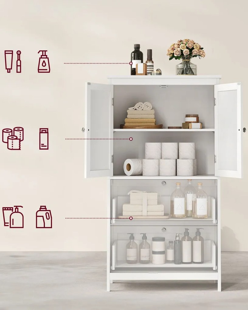 Szafka łazienkowa LAVORANO 110x60 cm, biała