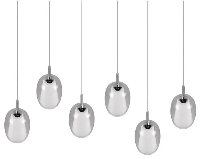 Lampa wisząca w srebrnym kolorze ze szklanym kloszem Barret – Trio Select