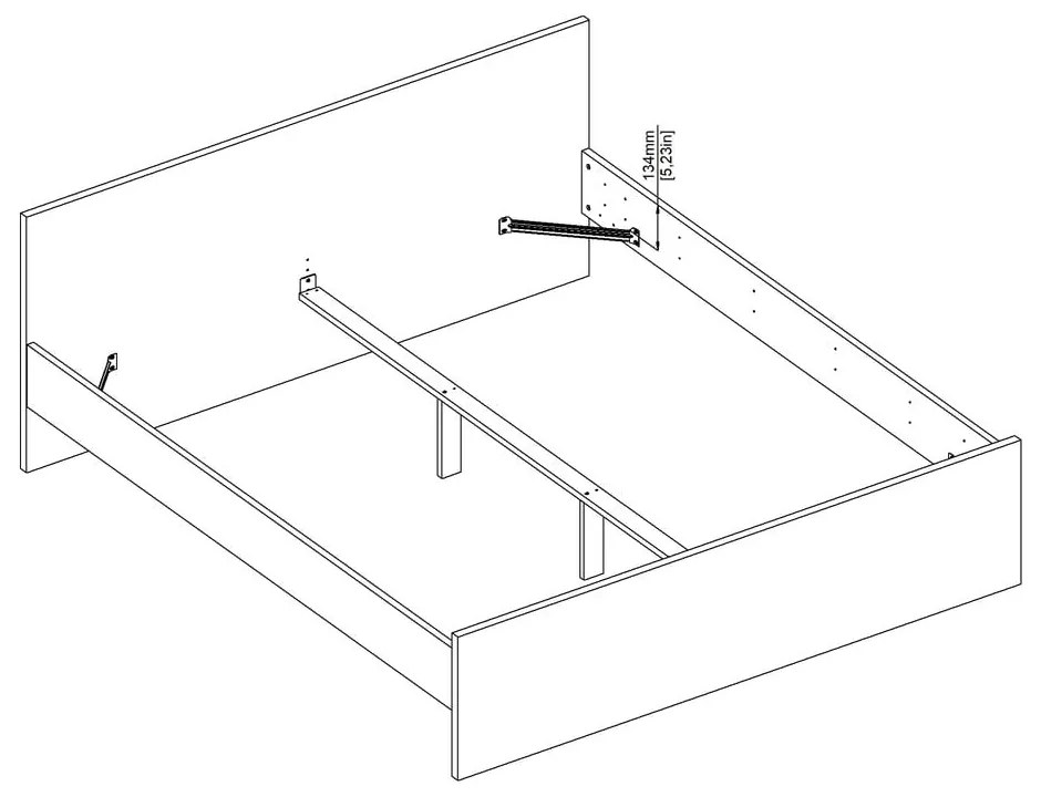 Łóżko dwuosobowe w dekorze dębu bez stelaża 180x200 cm w naturalnym kolorze Naia – Tvilum