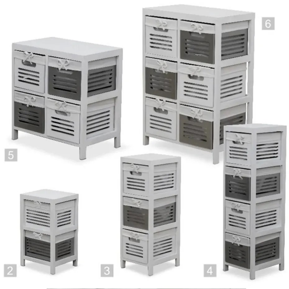 Komoda z szufladami Bibi 3, biały, 70  cm