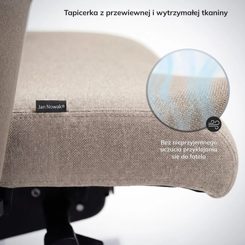 Fotel biurowy ergonomiczny jasnobeżowy VECTOR