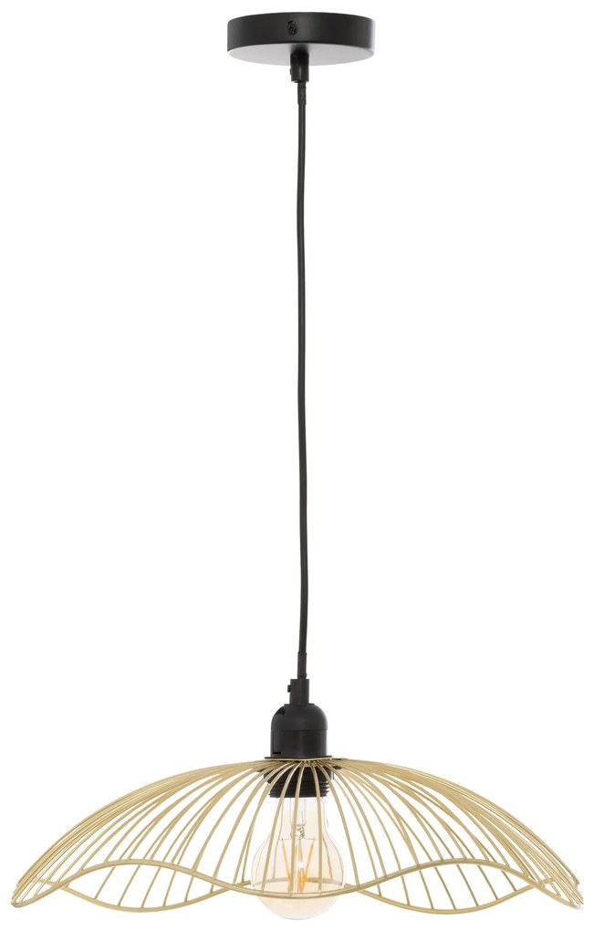 Lampa wisząca GALT Ø 34 cm z drucianym kloszem