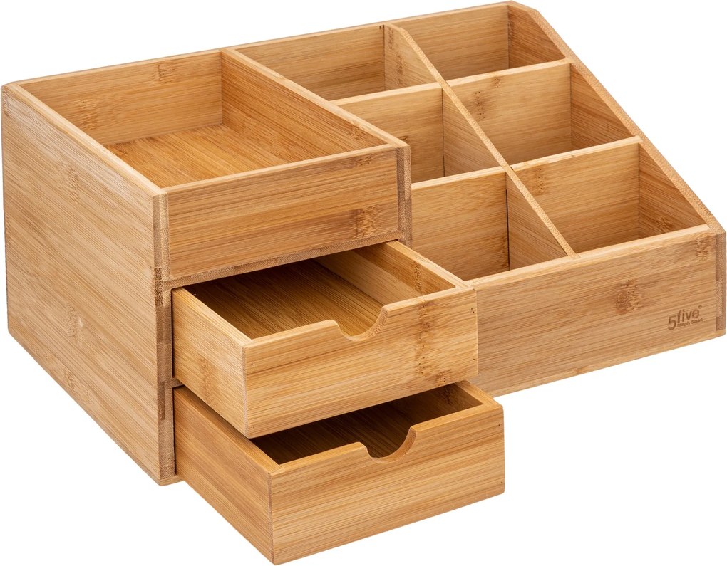 Organizer bambusowy na kosmetyki, 3 szufladki