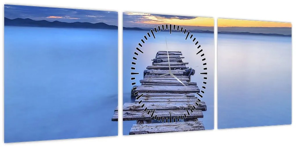 Obraz - Molo, Zadar, Chorwacja (z zegarem) (90x30 cm)