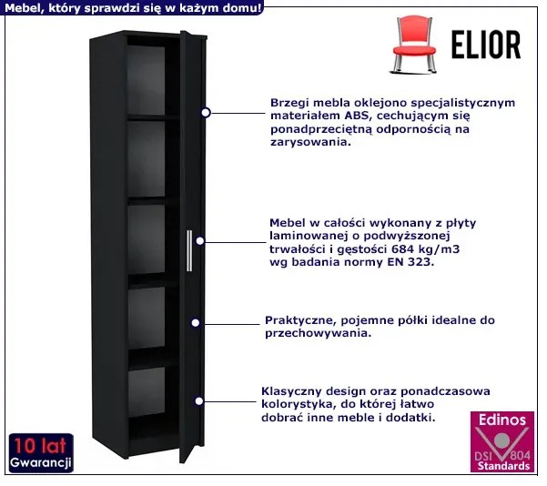 Regał Z Czarny Półkami Do Salonu R8-K74