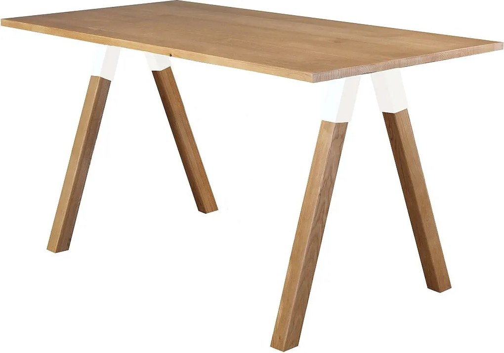 Stół 140 x 80 cm drewniany Urban white, kolor dębowy
