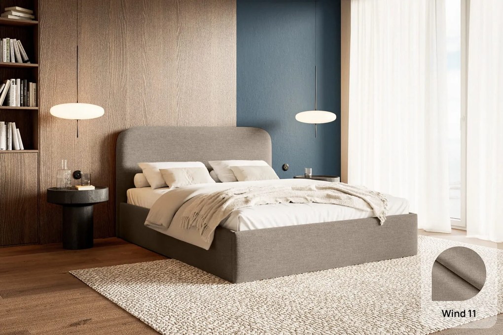 Łóżko Pure 160x200, tkanina WIND 11, stelaż metalowy (bezmateraca)