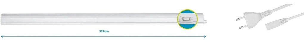 Retlux RLL 506 Liniowa oprawa LED z świetlówką T5,zimna biel, 57,3 cm