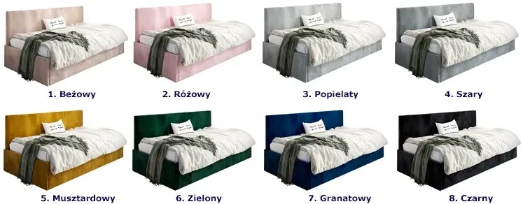 Popielate łóżko sofa z oparciem G8-T76