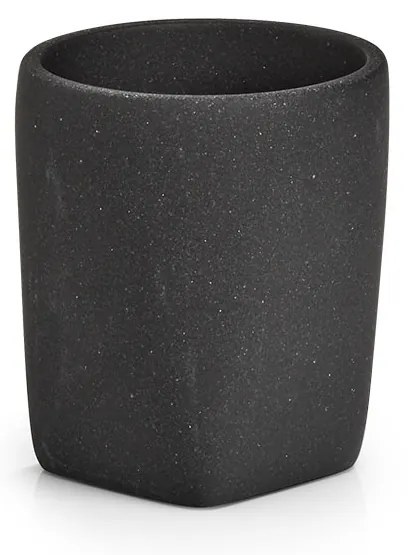 Kubek na szczoteczki z poliresinu DARK STONE, Ø7,7 x 8,8 cm
