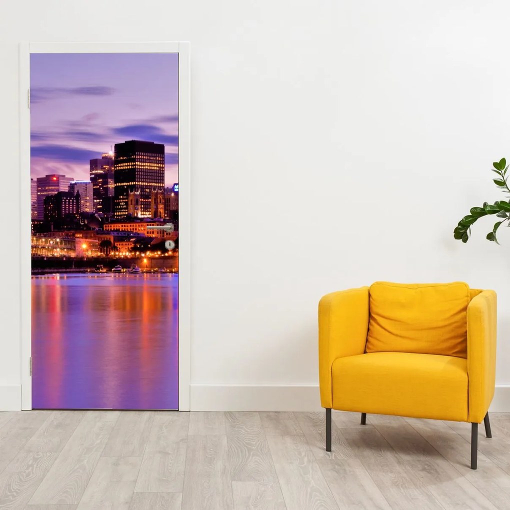 Fototapeta na drzwi - Miasto nocą (95x205cm)