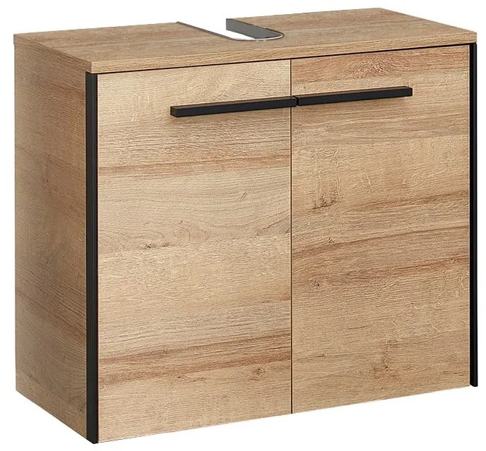 Wisząca szafka pod umywalkę w dekorze dębu w naturalnym kolorze 53x60 cm Quickset 395 – Pelipal