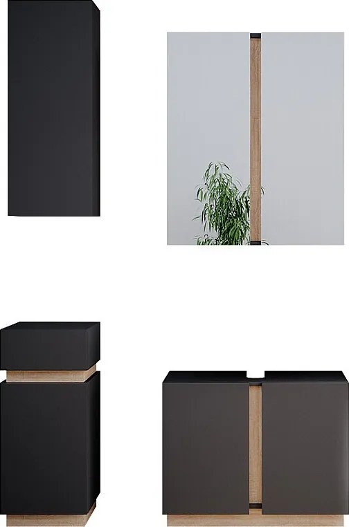 Zestaw mebli łazienkowych antracyt 70x34x55 gloria