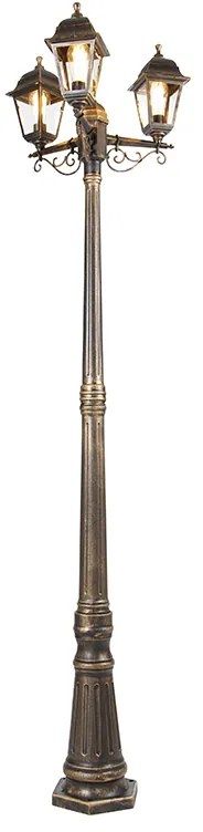 Klasyczna latarnia antyczne złoto 3-światła IP44 - Capital