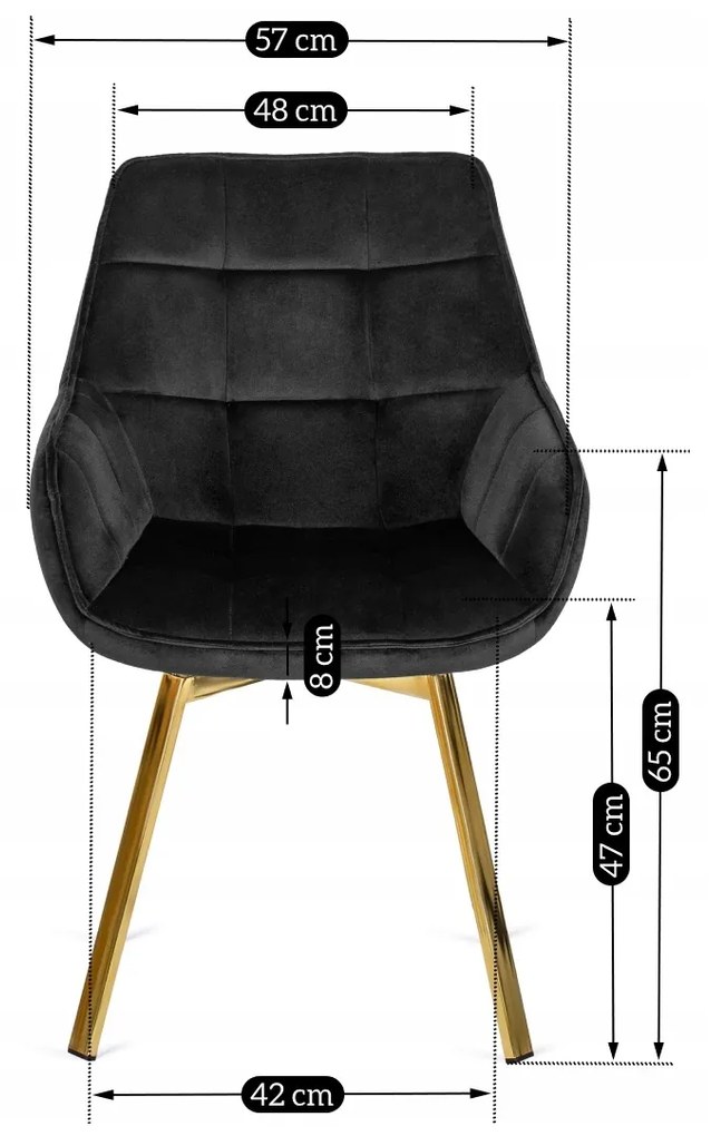 Krzesło Tapicerowane Obrotowe do Salonu MIA Czarne Welurowe Nowoczesne Glamour