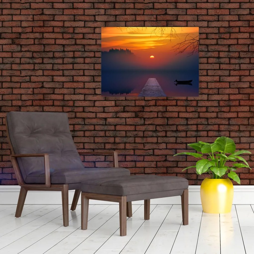 Obraz mostu o zachodzie słońca (70x50 cm)