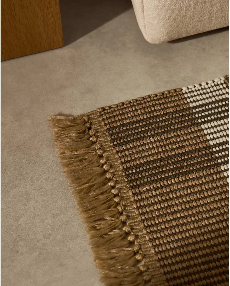 Beżowy dywan dwustronny tkany ręcznie 60x90 cm Barani – Kave Home