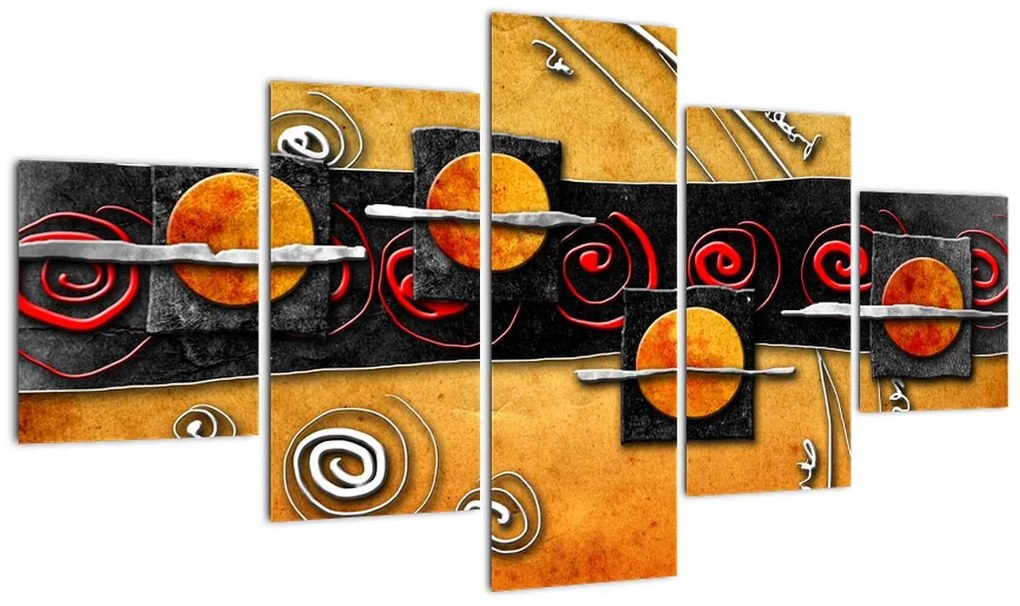 Abstrakcyjny obraz - Planety (125x70 cm)