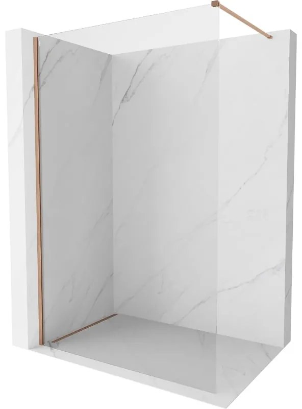 Mexen Kioto-X ścianka prysznicowa Walk-in 90 x 200 cm, transparent 10 mm, miedź szczotkowana - 800-090-101-65-00-X