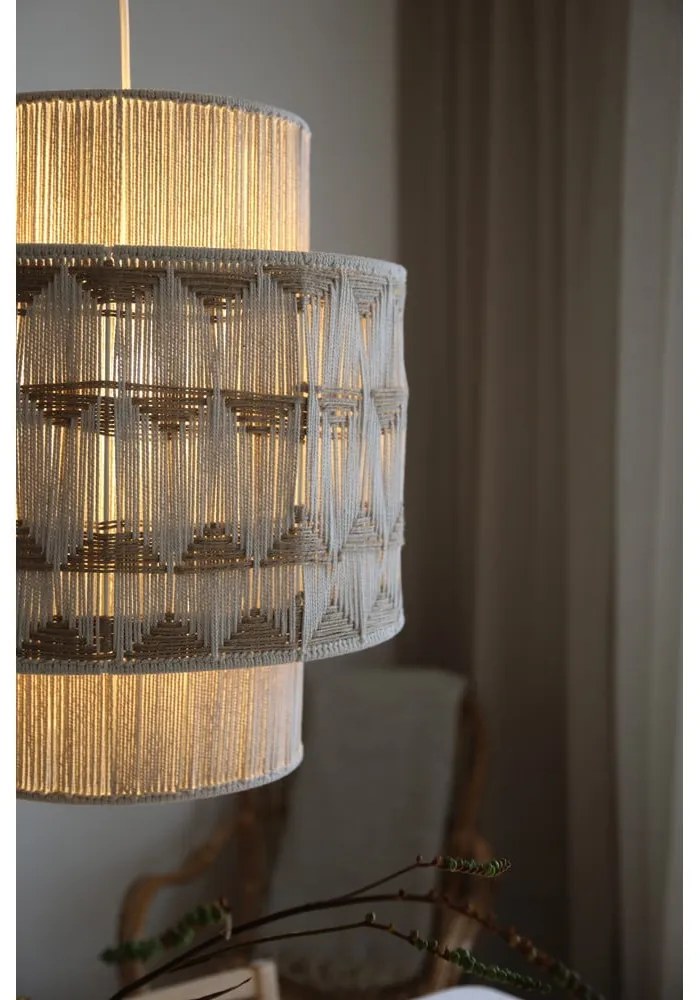 Lampa wisząca w naturalnym kolorze z jutowo-tekstylnym kloszem ø 45 cm Ano – Markslöjd