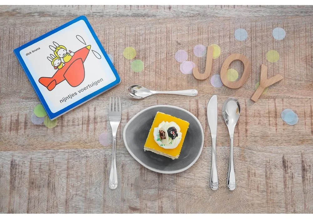 Sztućce dla dzieci ze stali nierdzewnej w kolorze srebra 4 szt. Miffy – Zilverstad