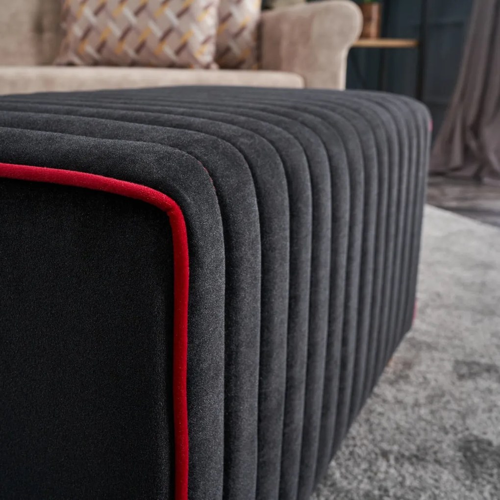 Stołek Mabel Pouf Czarny