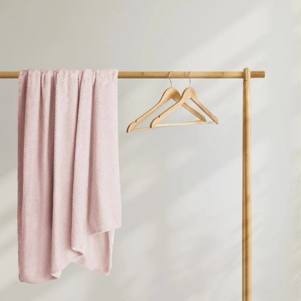 Różowy koc z mikrowłókna DecoKing Henry, 220x240 cm