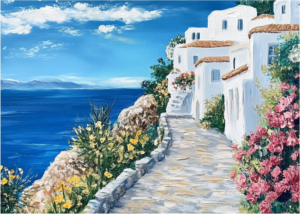 Obraz - Uliczka nad morzem (70x50 cm)