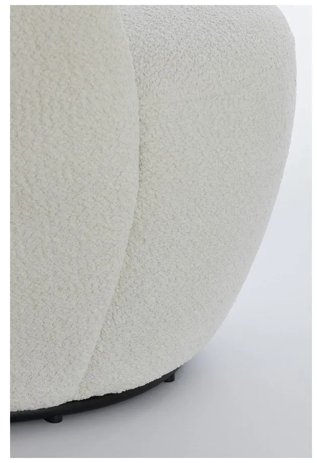 Biały fotel z materiału bouclé Senja – Light &amp; Living