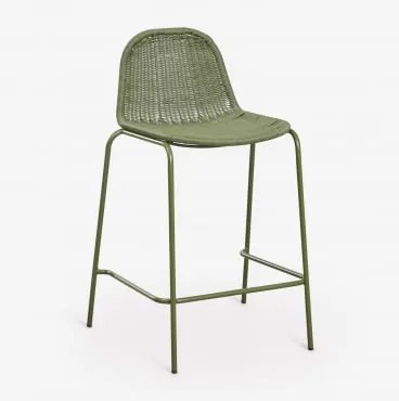 Pack 4 Wysokich, Sztaplowanych Stołków Z Rattanu Syntetycznego Reiven ↑65 Cm & Intensywny Verde Olive - Sklum