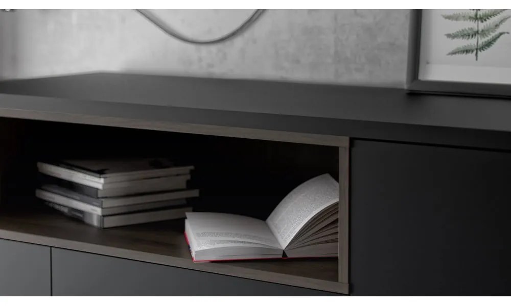 Czarna komoda 176x90x49 cm Roomers – Tvilum