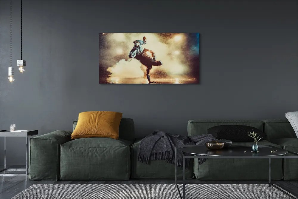Duży obraz na płótnie Mężczyzna w Tańcu z Dymem