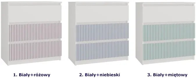 Dziecięca komoda biały + różowy L2-G27