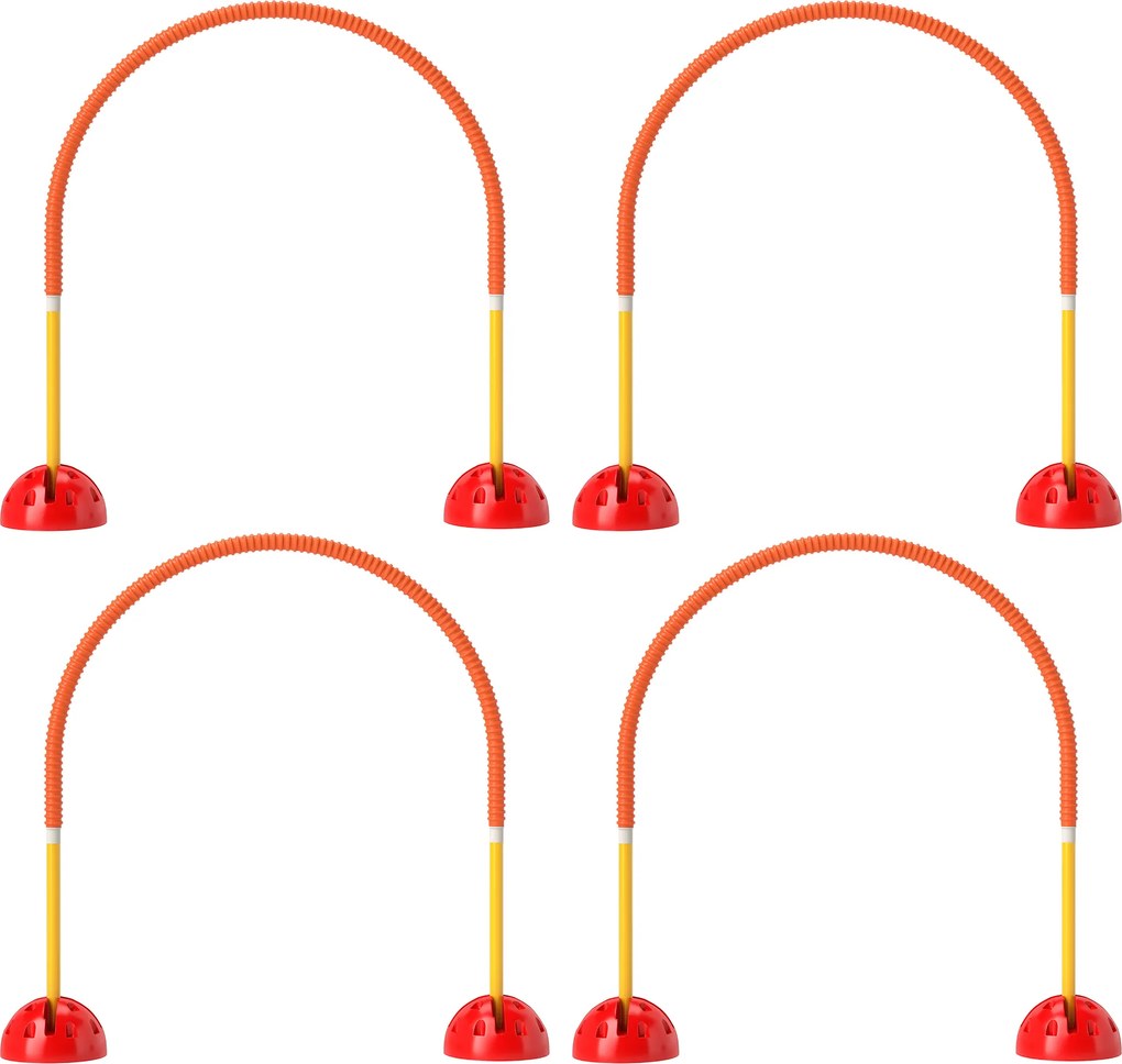PawHut Zestaw do psiej sprawności z 4 regulowanymi bramkami, torba transportowa, żółty i pomarańczowy | Aosom PL