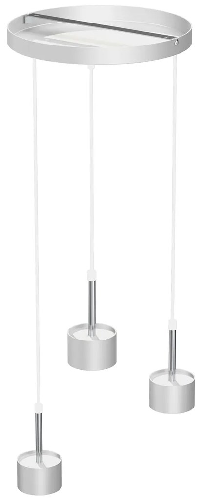 Lampa wisząca ARENA WHITE/SILVER 3xGX53, biała, na kole potrójna