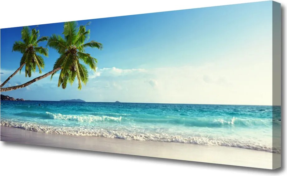 Obraz drukowany na płótnie Tropikalna Palma na Wybrzeżu