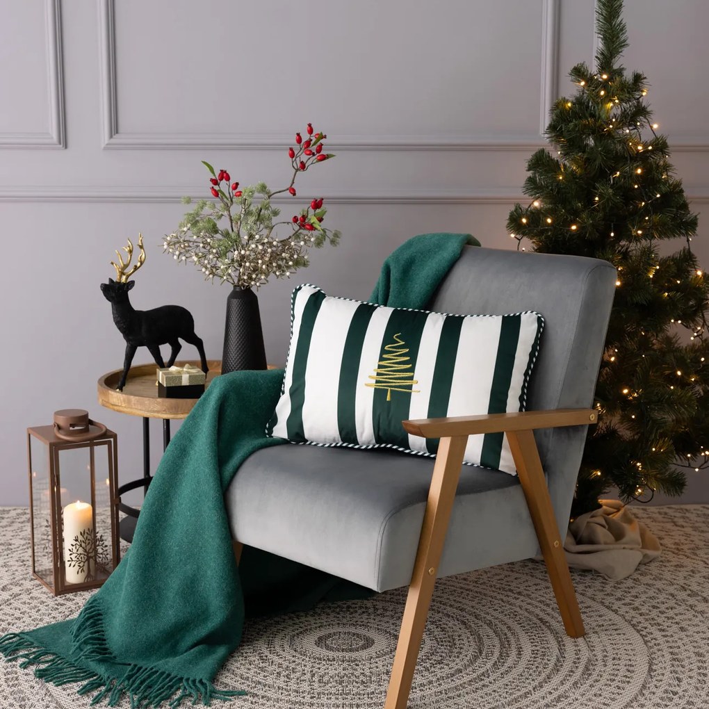 Poszewka na poduszkę Green &amp; White Noel 60x40 cm