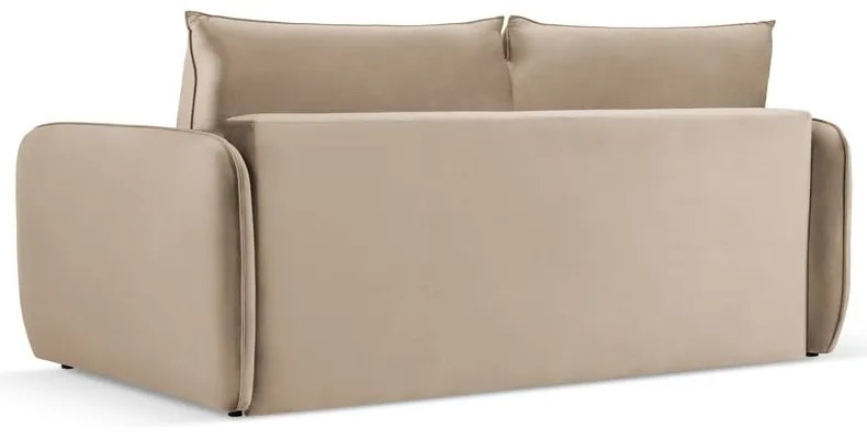 Beżowa aksamitna rozkładana sofa 214 cm Vienna – Cosmopolitan Design