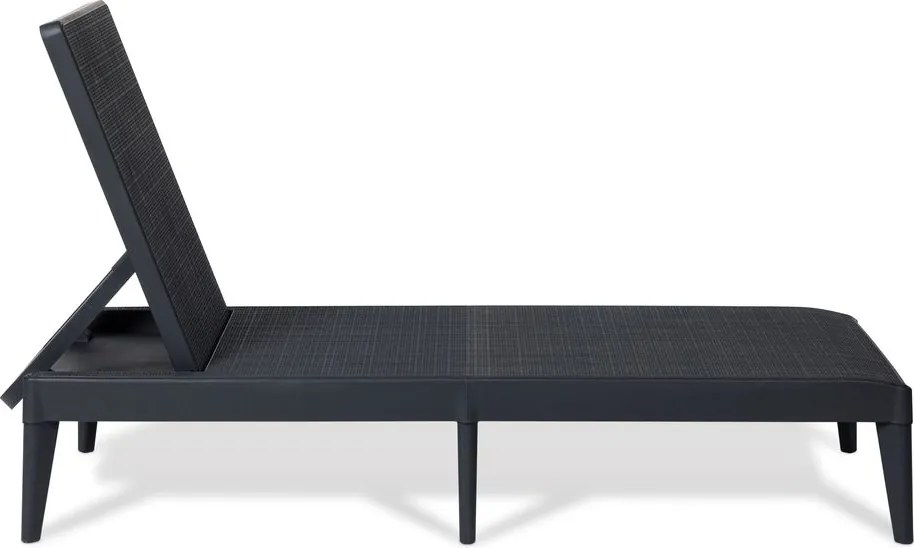 SIROLO Leżak ogrodowy, plastikowy, grafitowy