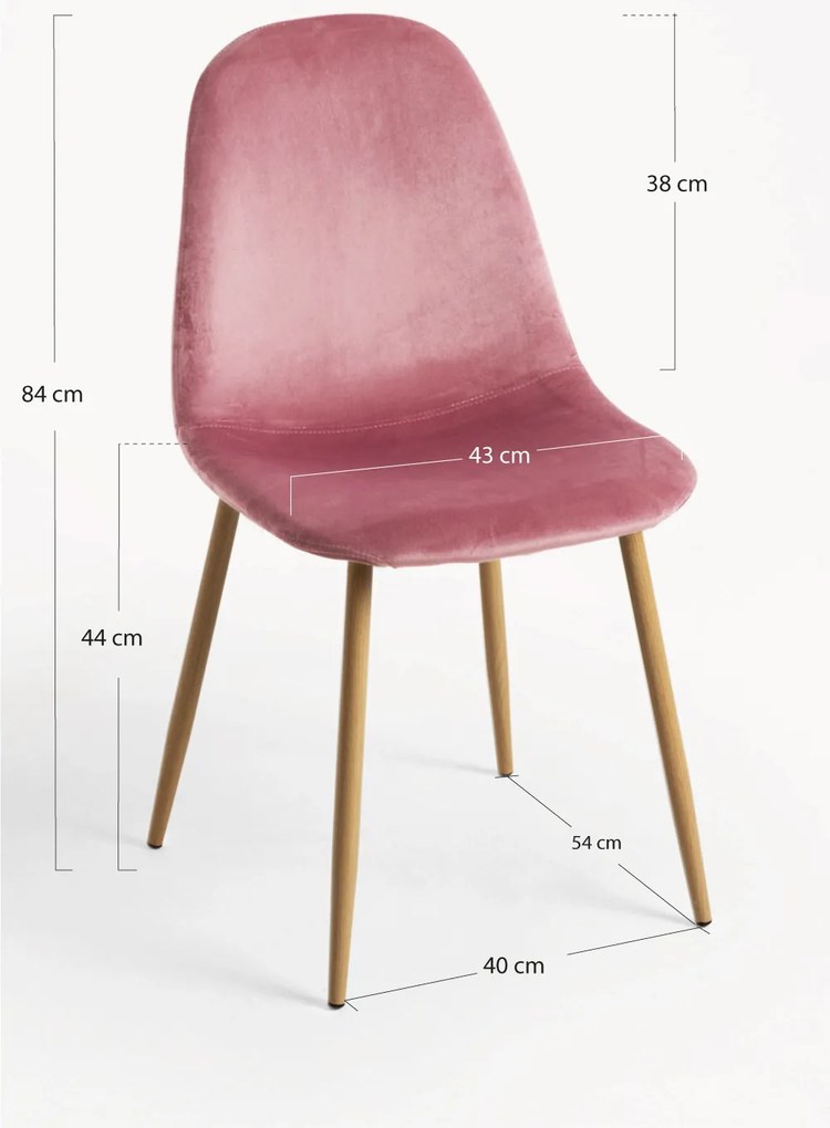 Zestaw 4 aksamitnych krzese Teok
