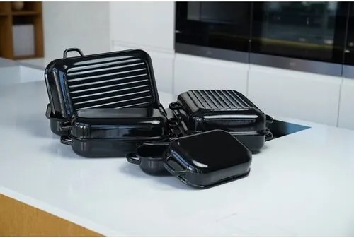 Belis Emaliowana brytfanna podwójna z żebrowaniem, 40 cm, 40 cm