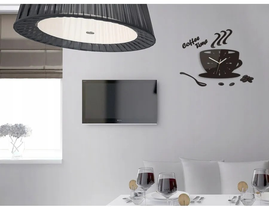 Zegar ścienny akrylowy coffe time wenge okrągły kwarcowy