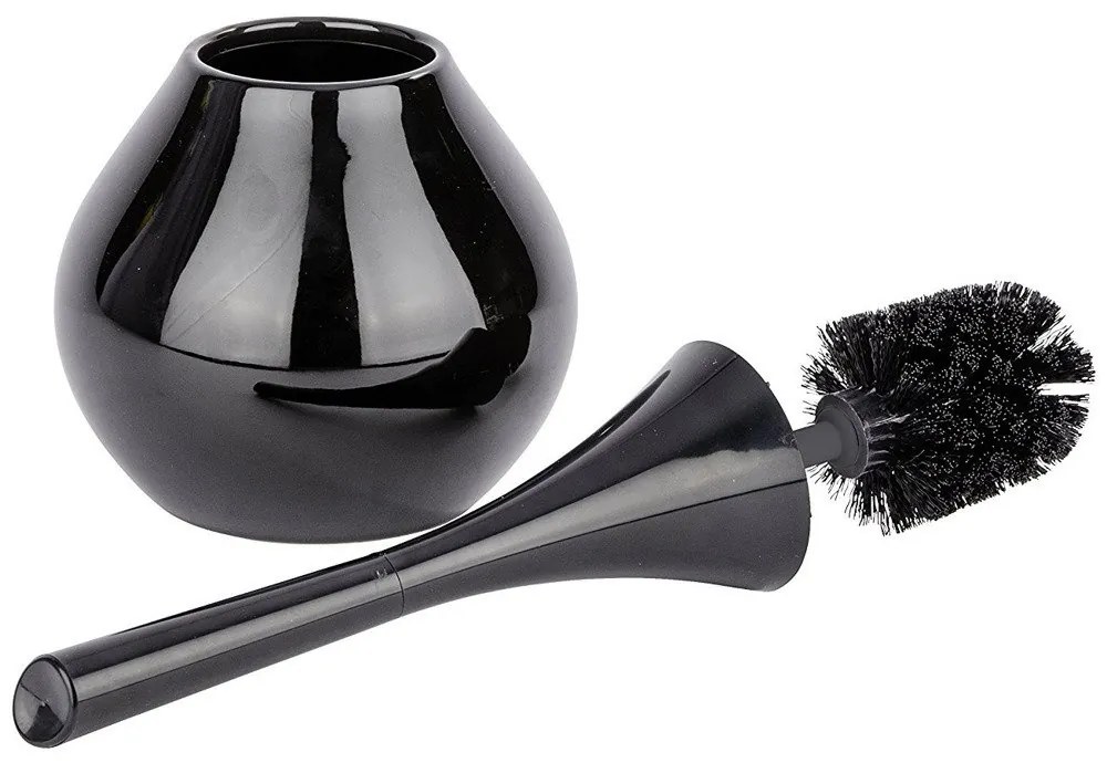 Pojemnik na szczotkę FLAKON BLACK + szczotka WC, WENKO
