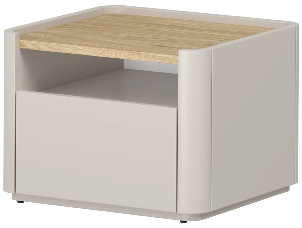 Szafka nocna Elivo 50 cm z szufladą - kaszmir / dąb olejowany