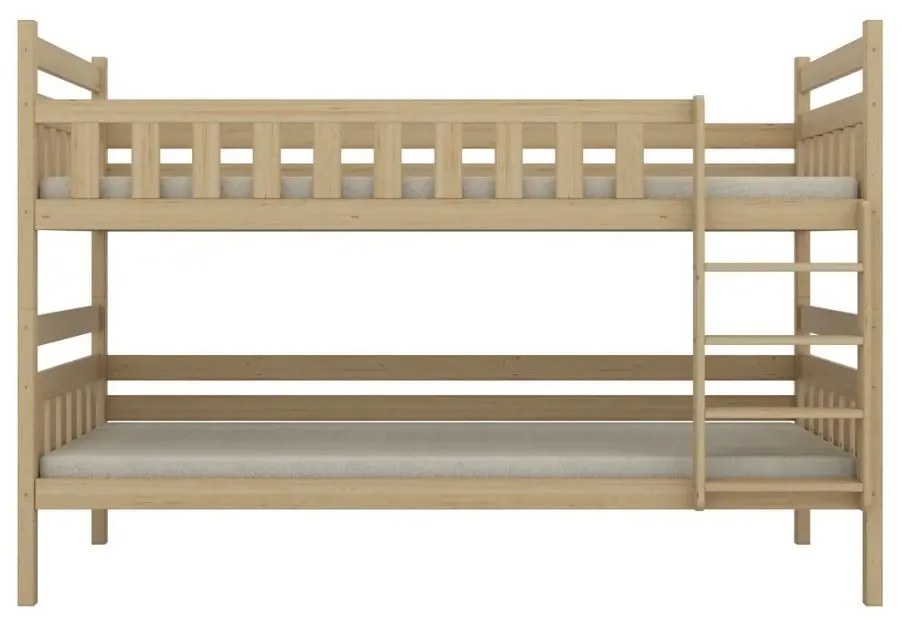 Łóżko piętrowe BARTEK 200x80 sosna lakierowana drewniane trzyosobowe KOCOT KIDS