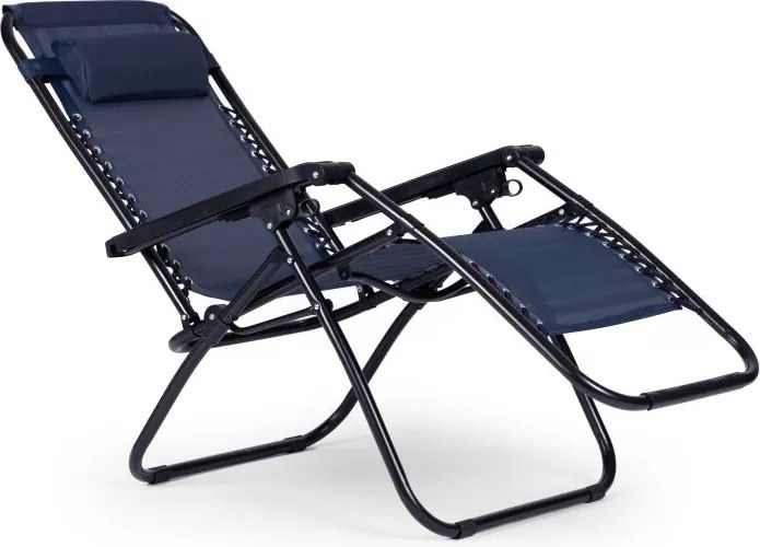 Składany leżak ogrodowy, tarasowy Rimini 009, niebieski
