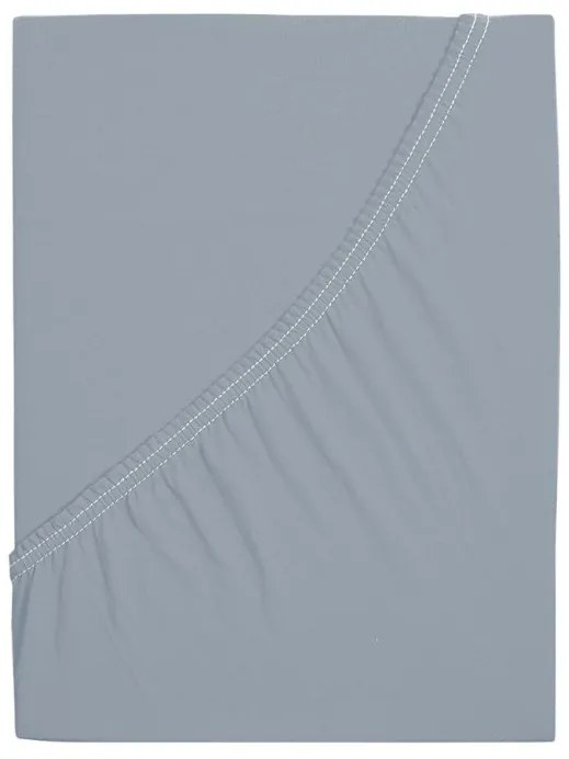 PrzytulneMieszkanie.pl Prześcieradło jersey z bawełny mako LUXORA 90x200 cm jasnoszare