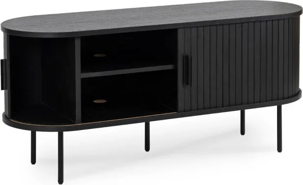 Szafka RTV do Salonu Dwudrzwiowa TRISH 120 cm Czarna Nowoczesna
